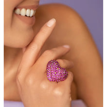 Load image into Gallery viewer, Fuchsia Heart Adjustable Ring
