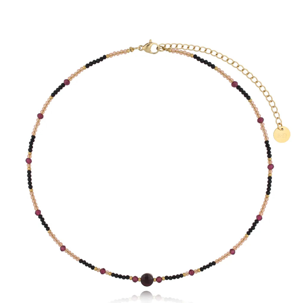 Agate and Garnet Stone Necklace