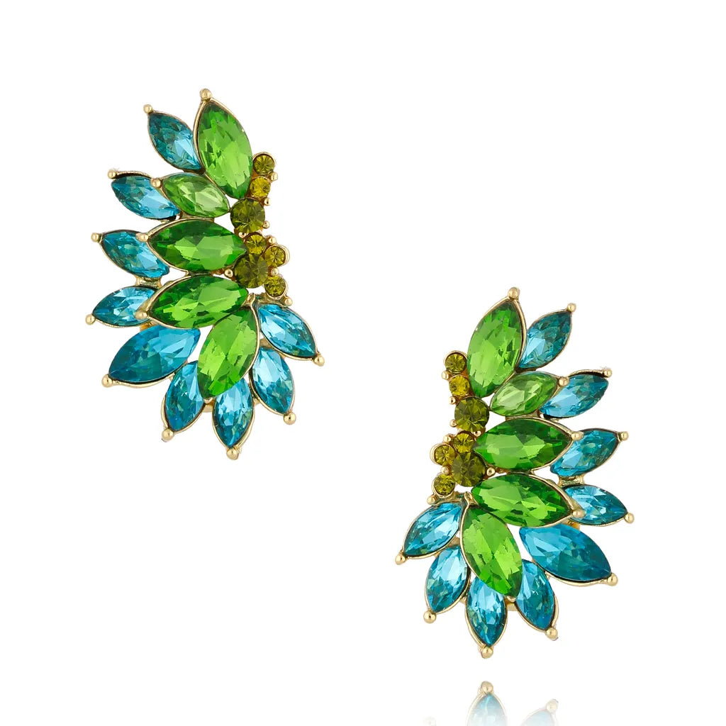 Turquoise & Green Crystal Earrings “Honestly “