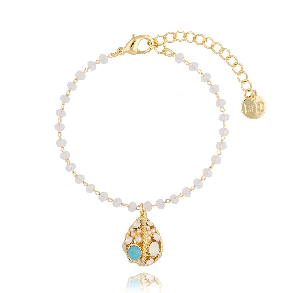 Faberge Egg Crystal Gold Bracelet