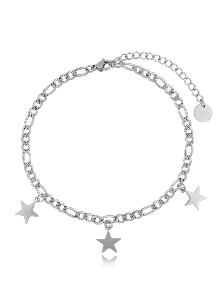 Silver Noble Star Anklet