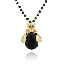 Load image into Gallery viewer, Long Necklace with Large Black Beetle
