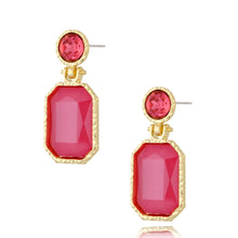 Load image into Gallery viewer, Raspberry Crystal Luxury Earrings
