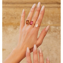 Load image into Gallery viewer, Pink Crystal Adjustable Gold Ring
