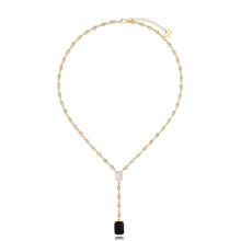 Load image into Gallery viewer, Gold Necklace with Black and Clear Crystal
