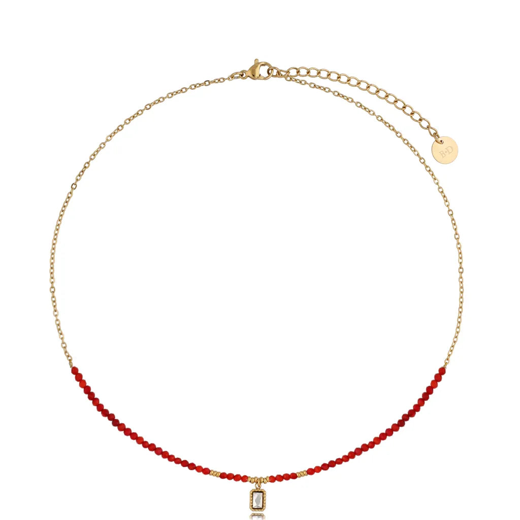 Red Coral Dainty Necklace
