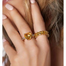 Load image into Gallery viewer, Yellow Crystals Size 8 Ring
