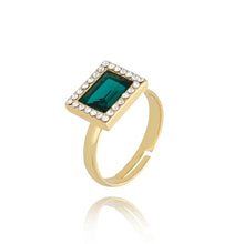 Load image into Gallery viewer, Green Crystal Adjustable Ring
