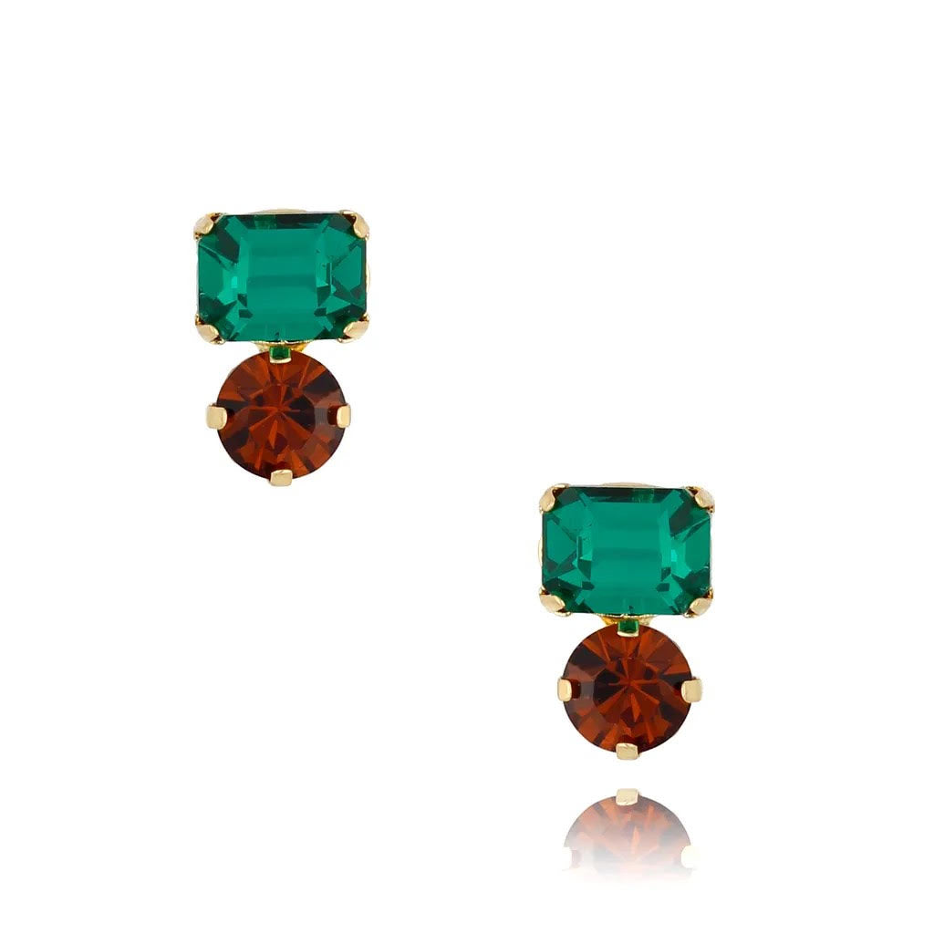 Emerald Brown Stud Earrings